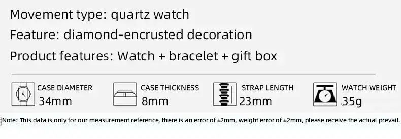 Women's Rose Gold Quartz Watch with Chain Strap — feature 5