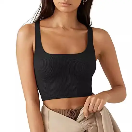 Black 23 Spring Women's Solid Color Crop Top