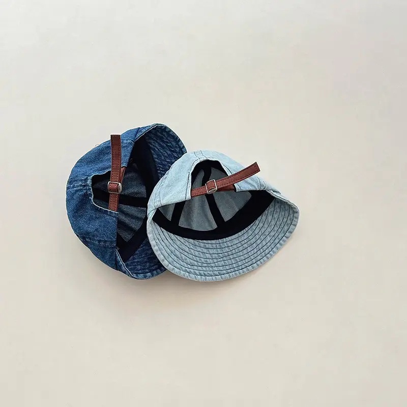 Baby Denim Peaked Hat with Sunglasses Blue