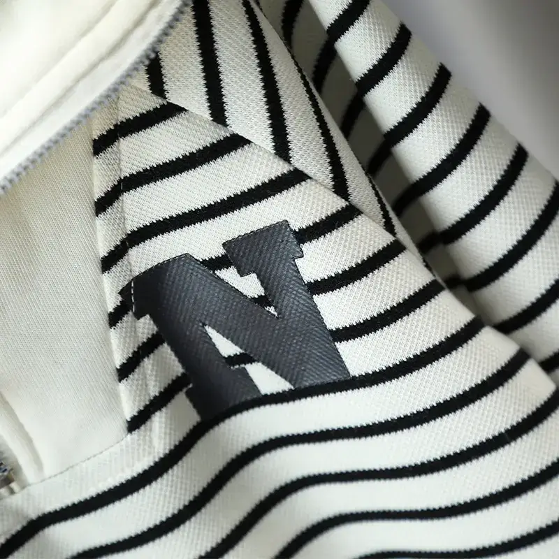 2655 Boys Long Sleeve T-Shirt Black White Striped 2026 - Image 3