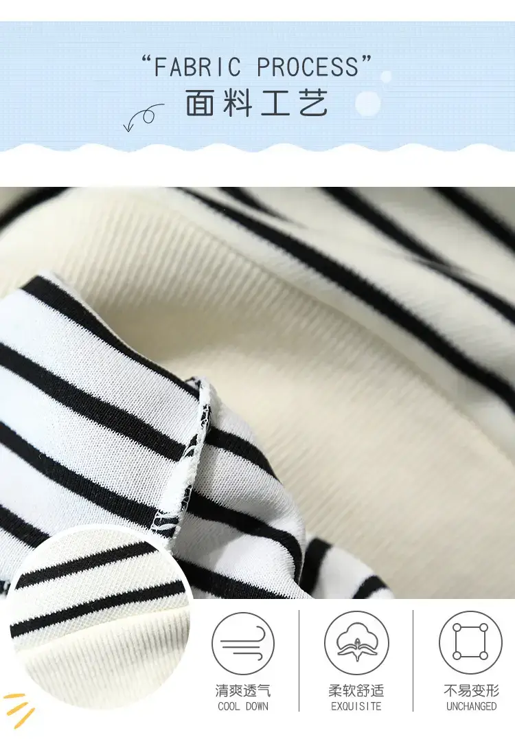 2655 Boys Long Sleeve T-Shirt Black White Striped 2026 — feature 9