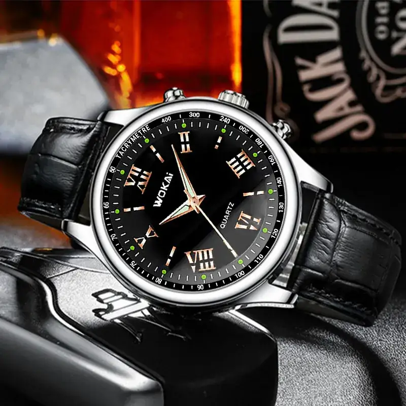 Men's Cross-Border Quartz Sports Watch Black Analog - Image 3