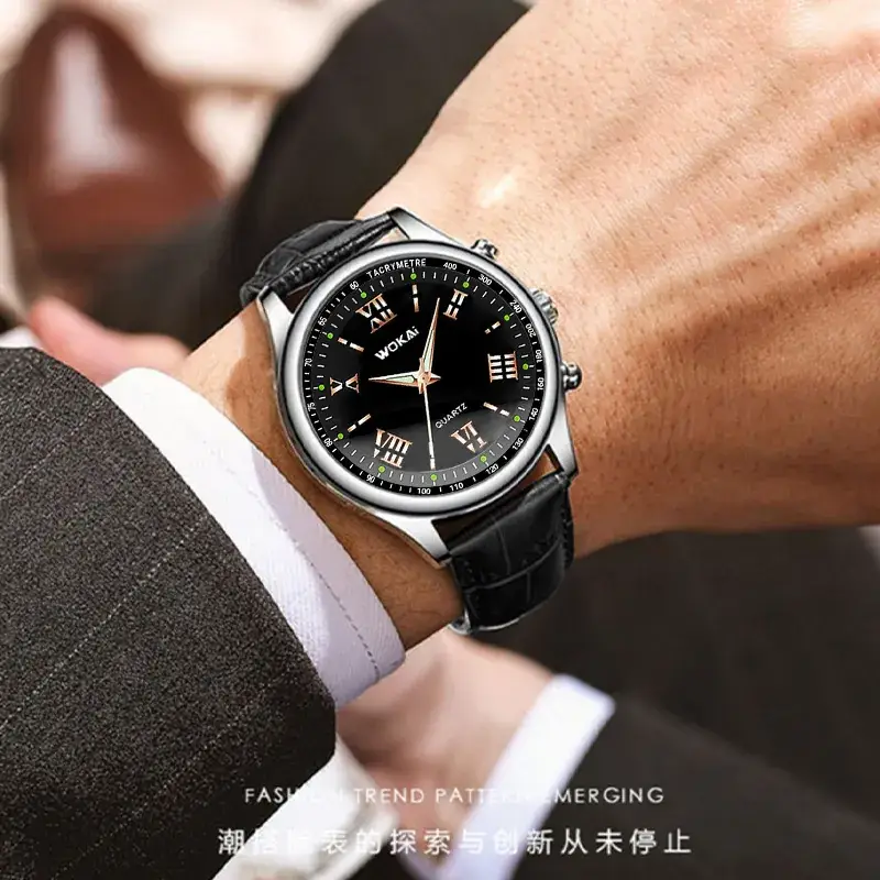Men's Cross-Border Quartz Sports Watch Black Analog - Image 4