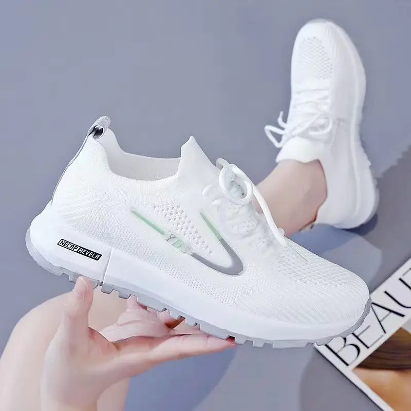 Women White Flying Mesh Casual Shoes 2023 - Image 4