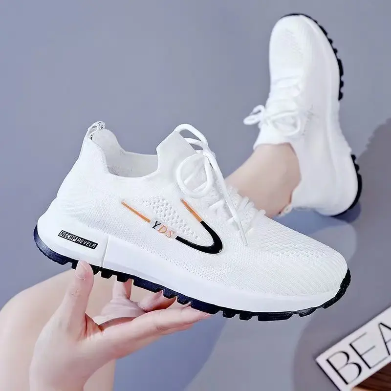 Women White Flying Mesh Casual Shoes 2023 - Image 2