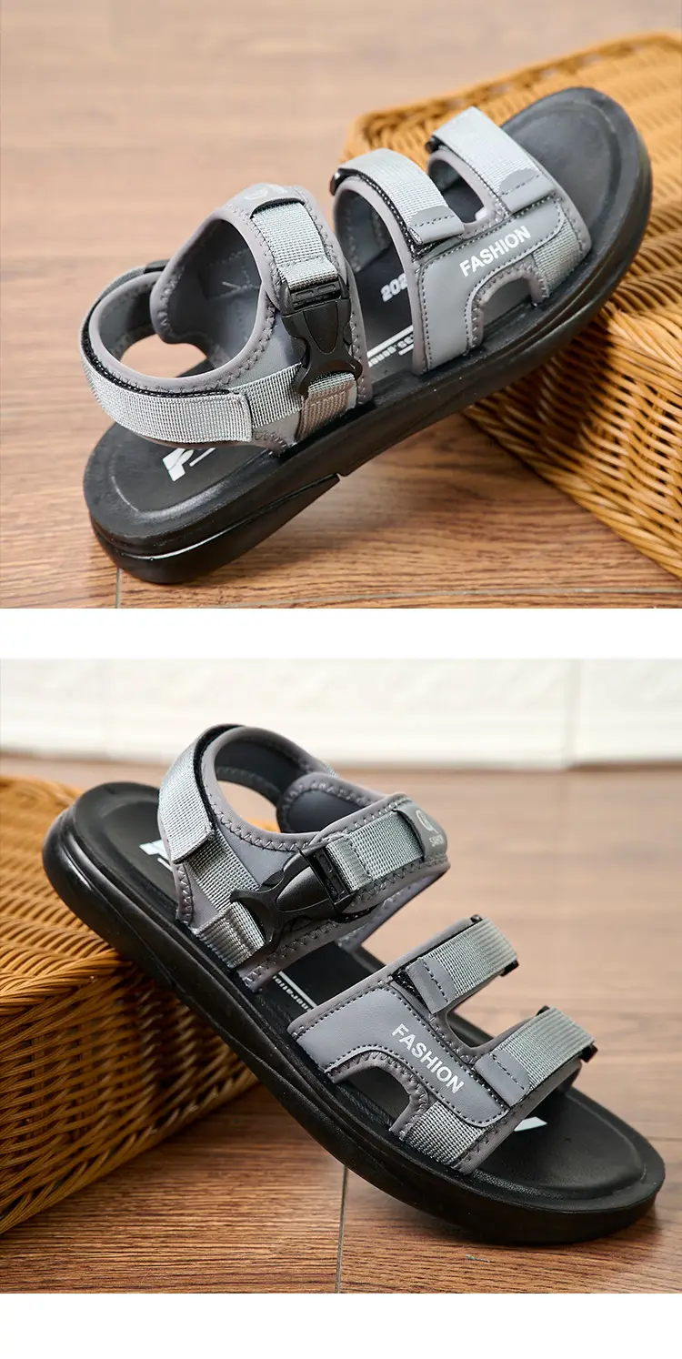 Men's Casual Beach Sandals Brown Black Dual Use — feature 10