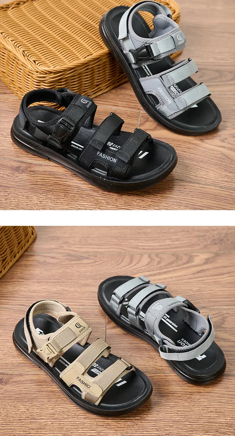 Men's Casual Beach Sandals Brown Black Dual Use — feature 11