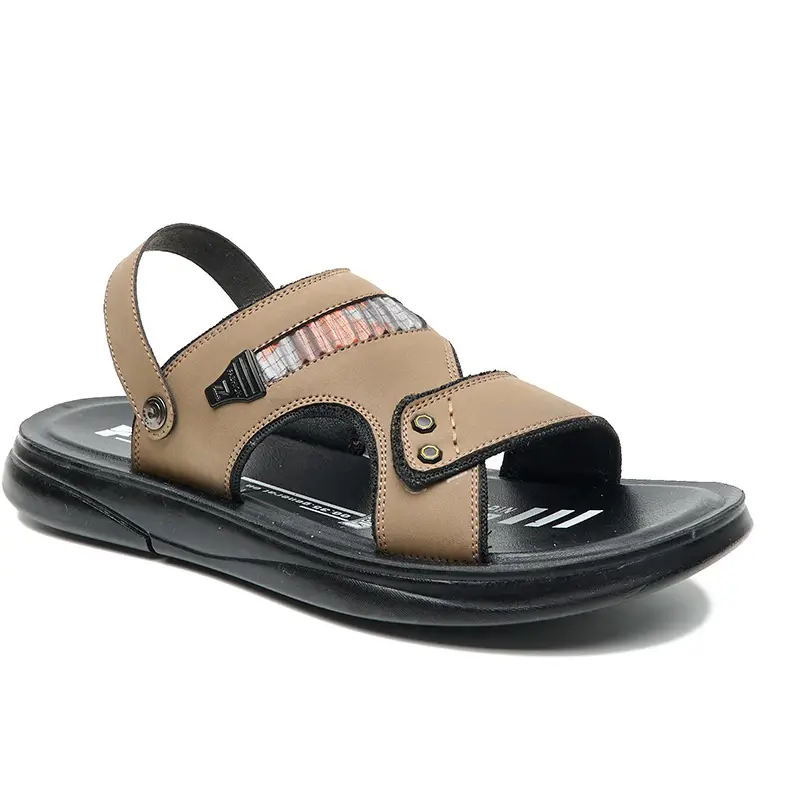 Men's Casual Beach Sandals Brown Black Dual Use