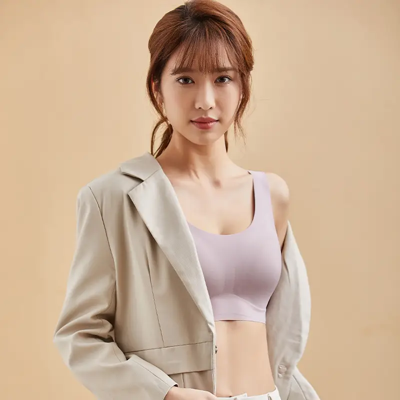 Large Bust Appears Smaller, Seamless Push-Up Bra for Women, Beautiful Back, Wireless Fixed Cup Sports Bra, Side Breast Collection, Wholesale
