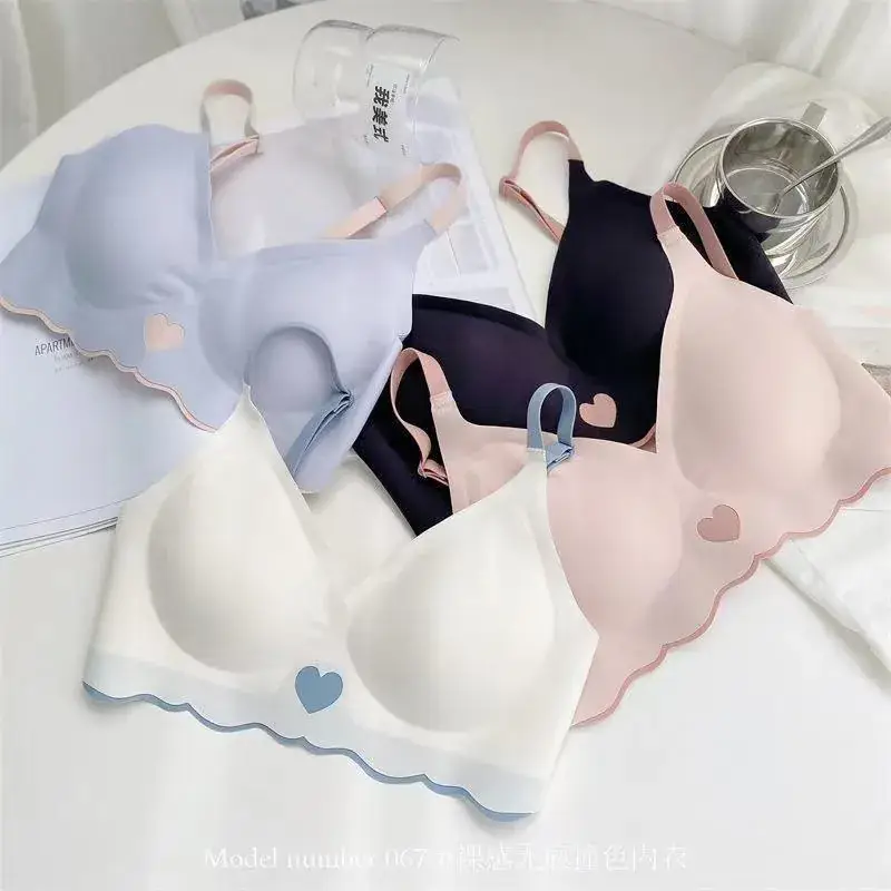 Wireless Bra with Lace Trim for Women