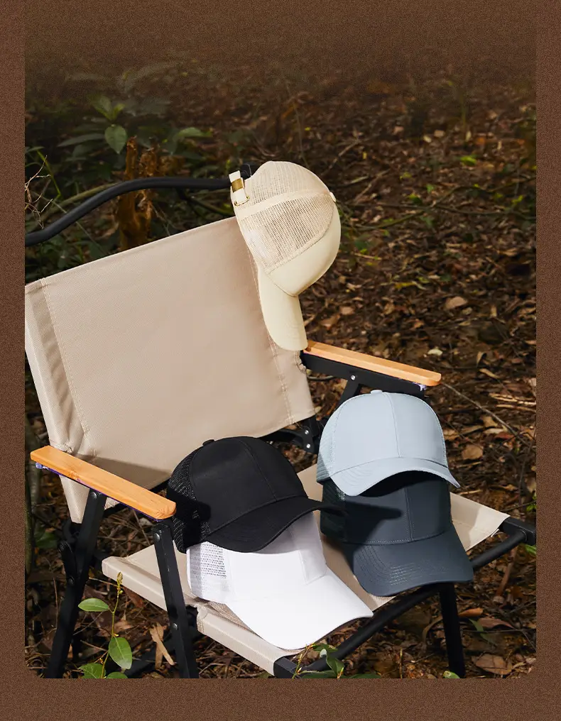 Men's Adjustable Mesh Cap White Blue Grey — feature 18
