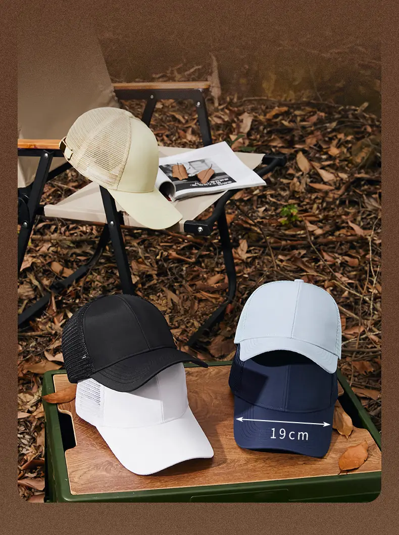 Men's Adjustable Mesh Cap White Blue Grey — feature 9