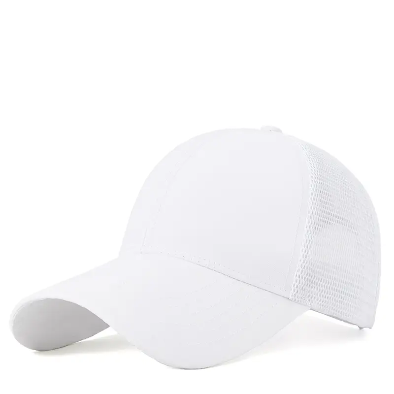 Men's Adjustable Mesh Cap White Blue Grey - Image 2