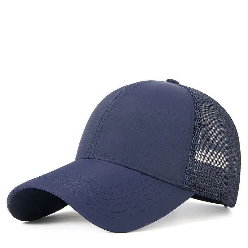 Men's Adjustable Mesh Cap White Blue Grey - Image 3