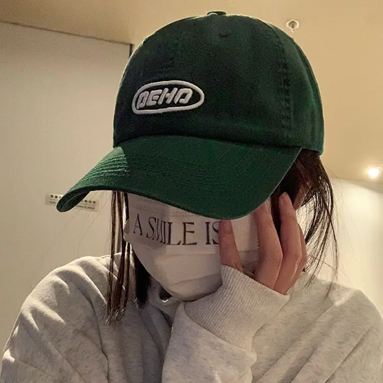 Women Black Embroidered Baseball Cap with Letter Design