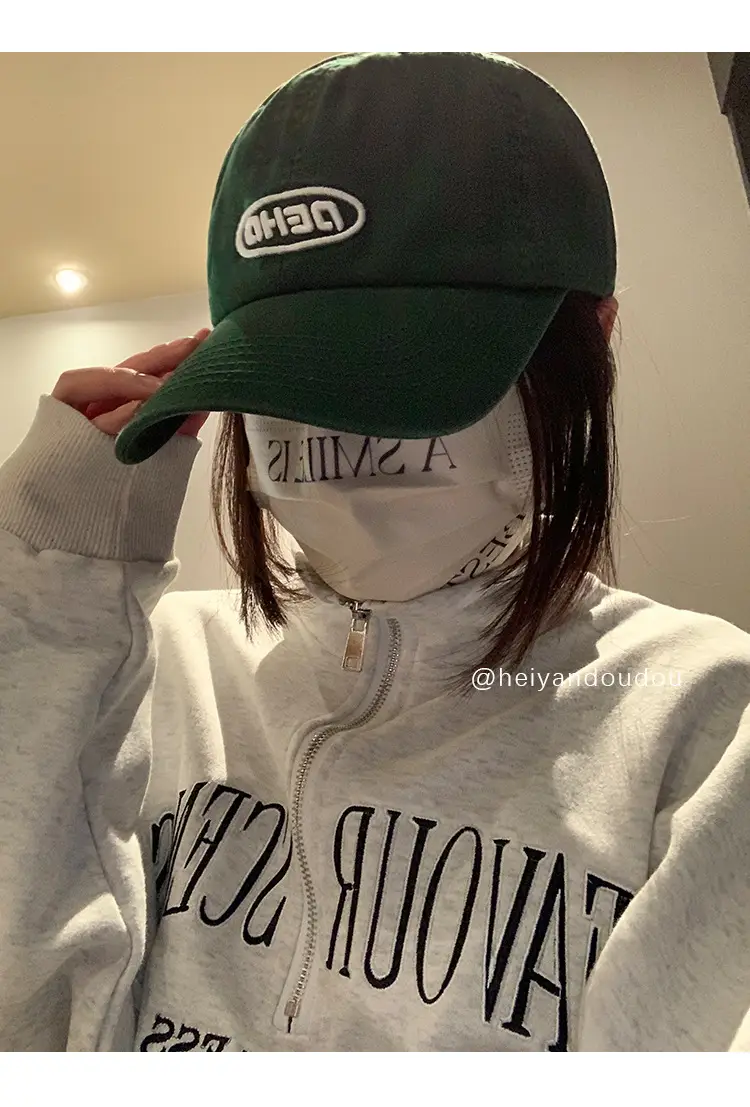 Women Black Embroidered Baseball Cap with Letter Design — feature 10