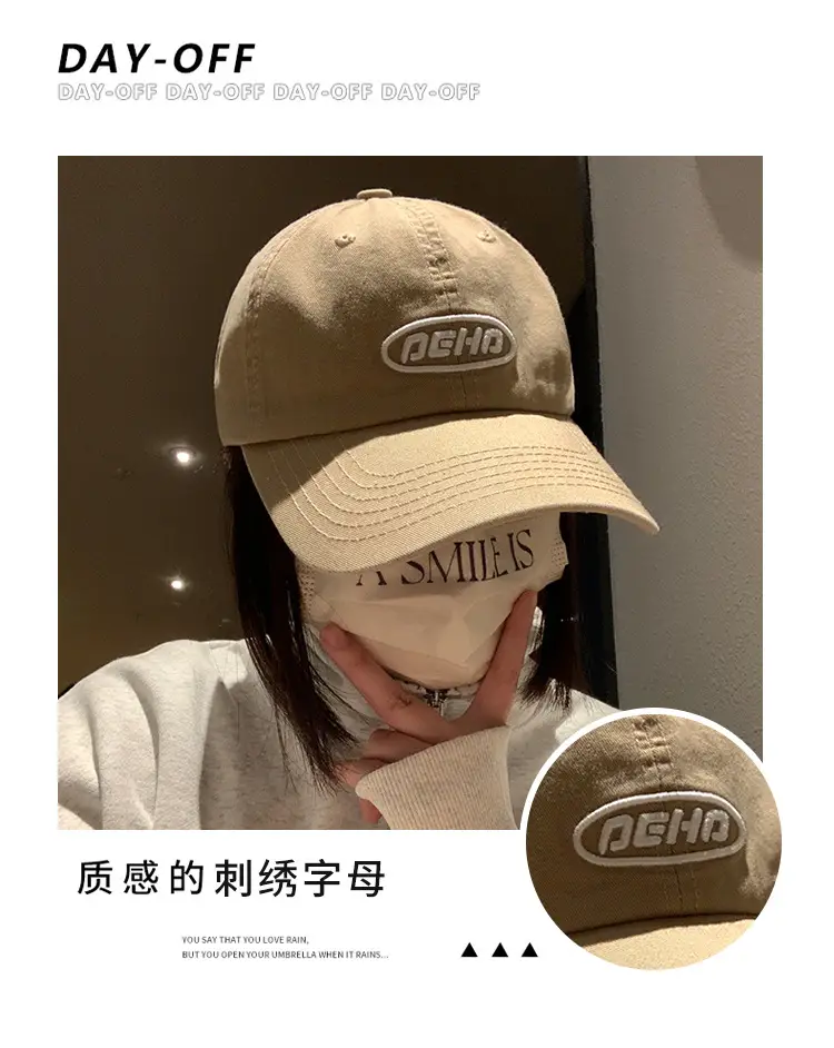Women Black Embroidered Baseball Cap with Letter Design — feature 5