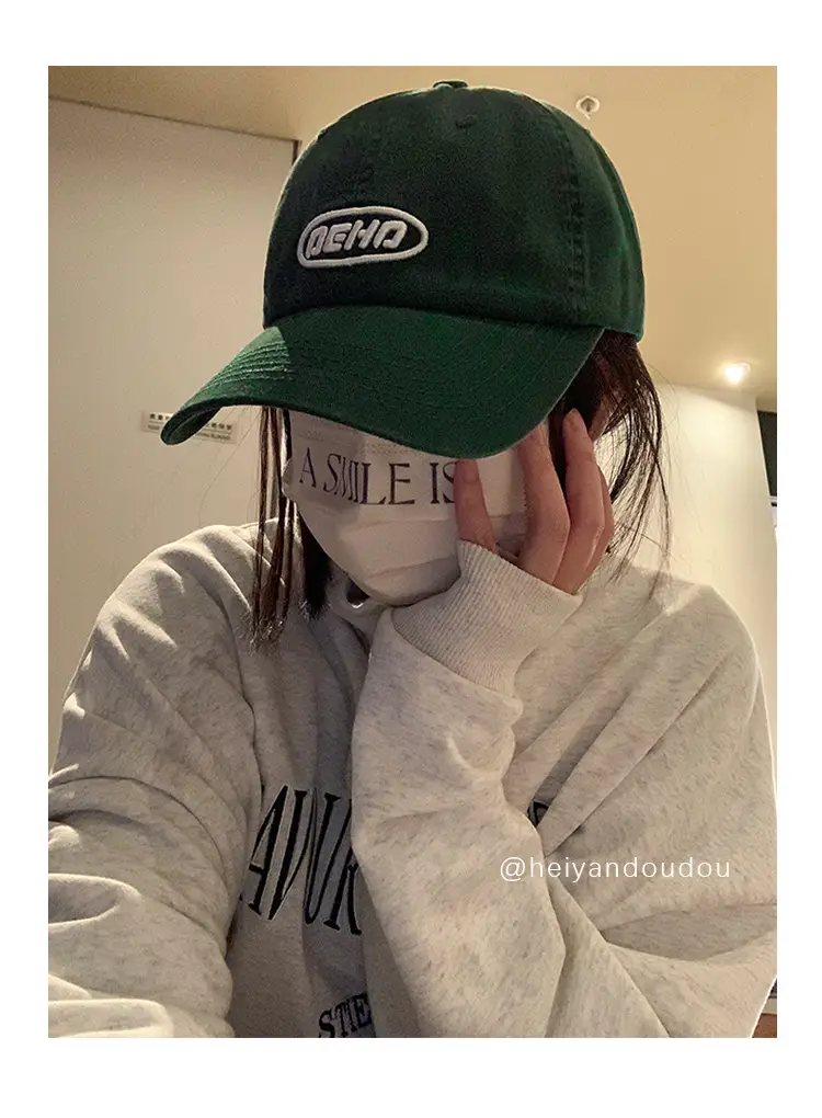 Women Black Embroidered Baseball Cap with Letter Design — feature 8