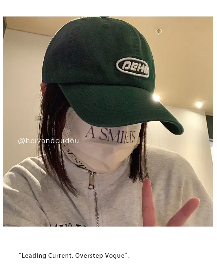 Women Black Embroidered Baseball Cap with Letter Design — feature 9
