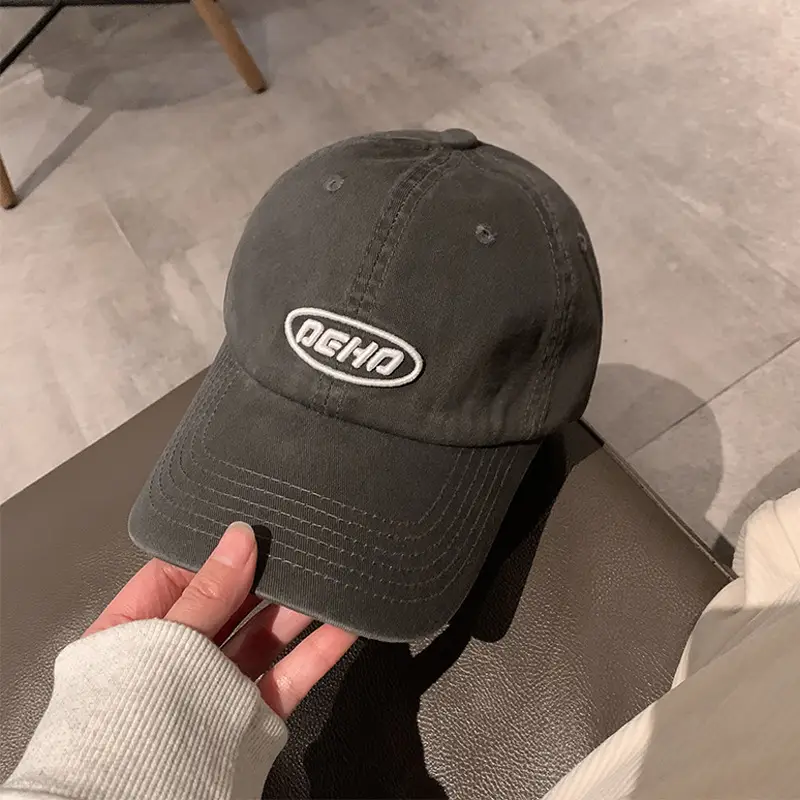 Women Black Embroidered Baseball Cap with Letter Design