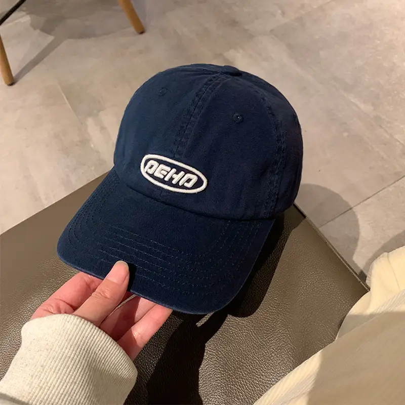 Women Black Embroidered Baseball Cap with Letter Design