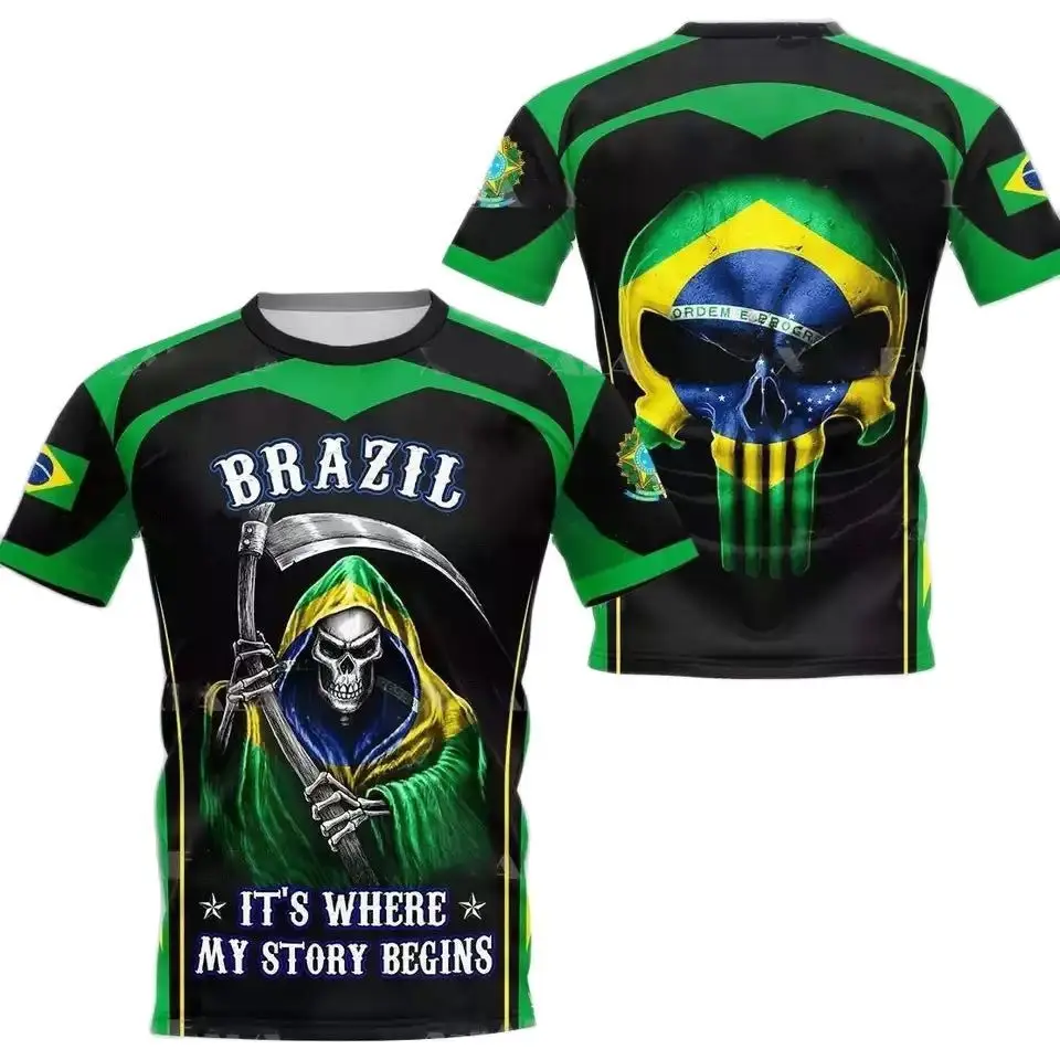 Brazil 2022 New National Football Short Sleeve Crewneck T-Shirt - Image 11