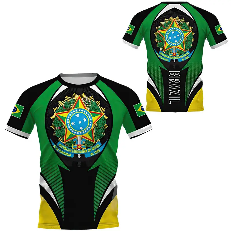 Brazil 2022 New National Football Short Sleeve Crewneck T-Shirt - Image 13