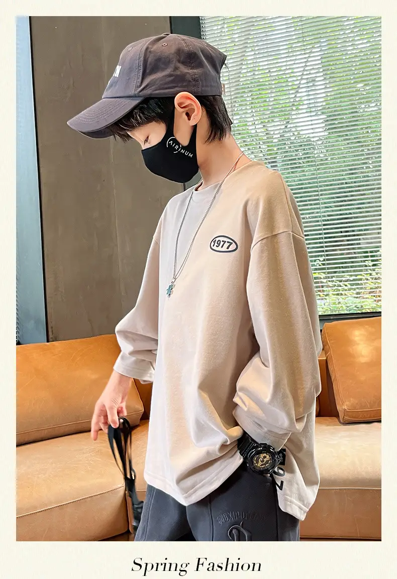 Boys Long Sleeve Green Cotton T-Shirt Spring Fall 2025 — feature 22
