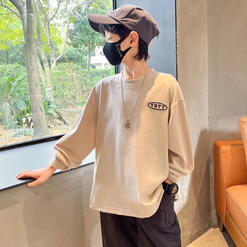 Boys Long Sleeve Green Cotton T-Shirt Spring Fall 2025 - Image 2
