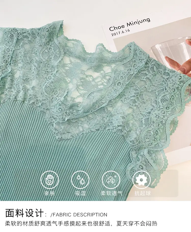 Black Lace Sleeveless Camisole Women Korean Style Slim Fit — feature 5