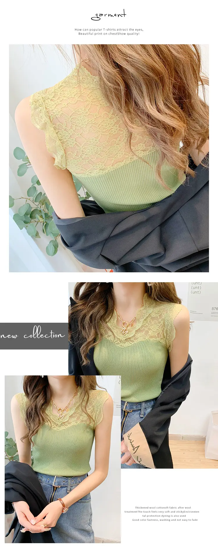 Black Lace Sleeveless Camisole Women Korean Style Slim Fit — feature 7