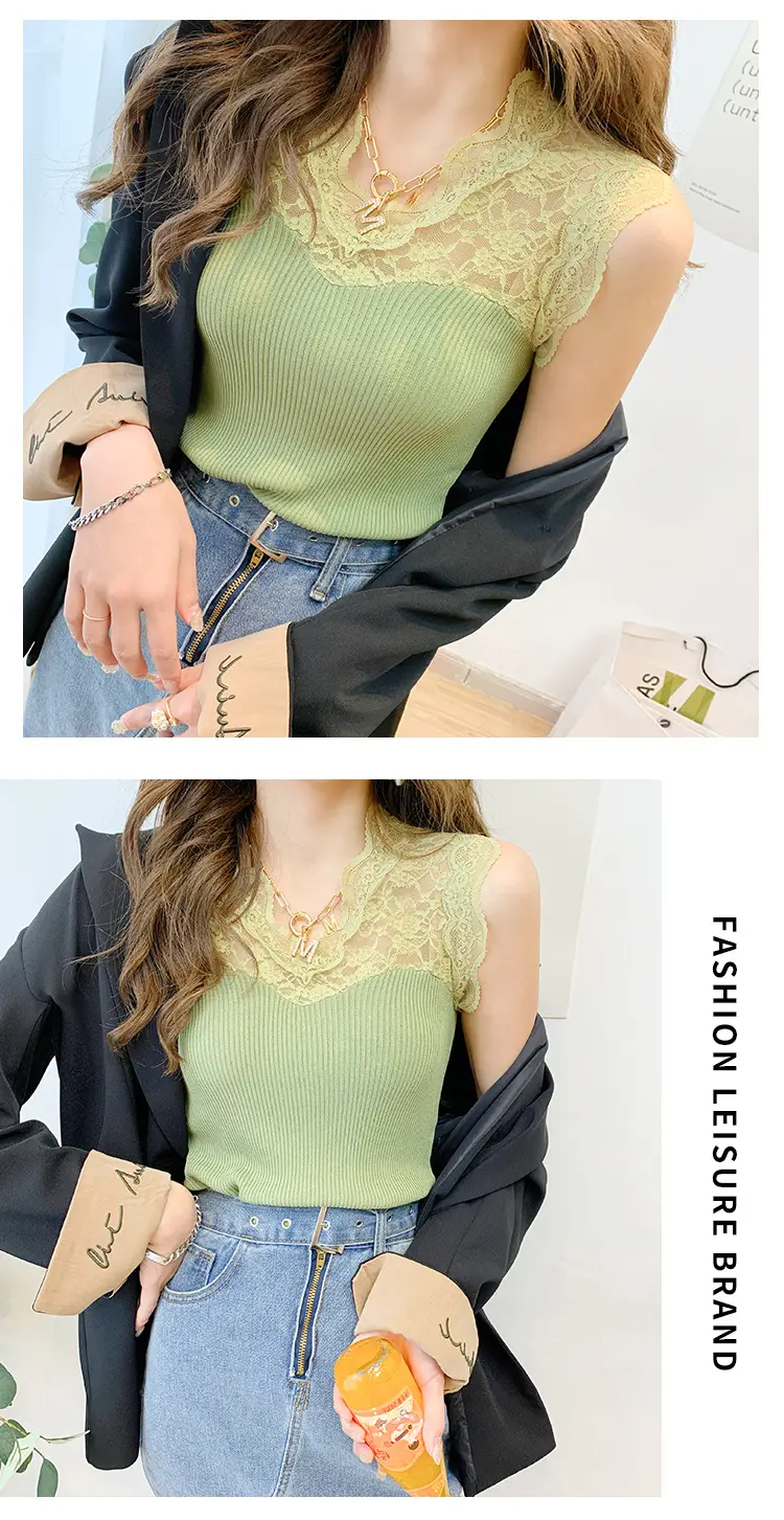 Black Lace Sleeveless Camisole Women Korean Style Slim Fit — feature 8