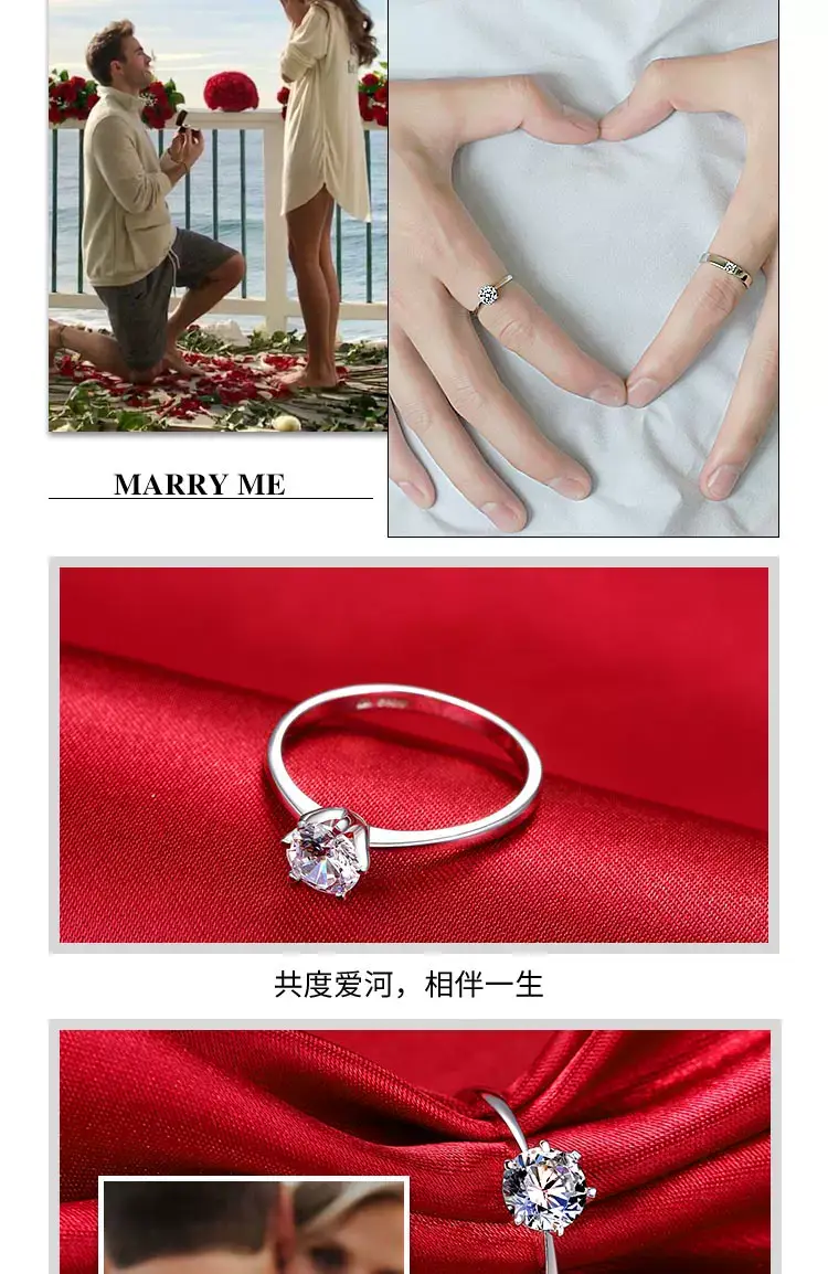 925 Sterling Silver Diamond Ring for Men Women Wedding Engagement — feature 7