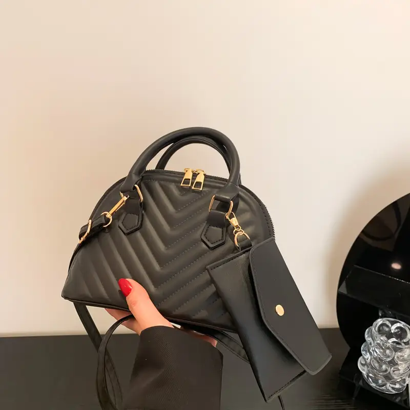Black Quilted Shoulder Crossbody Bag for Women 2023 - Image 7