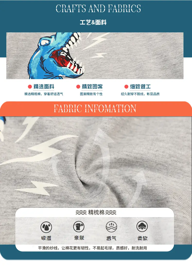 Blue Dinosaur Print Boys T-Shirt 2026 — feature 7