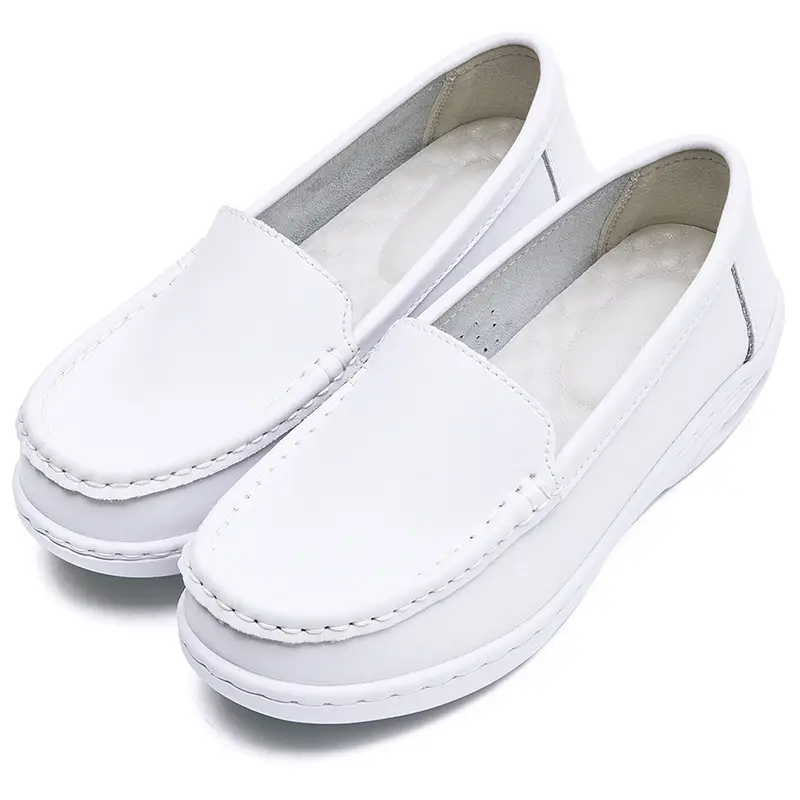 Nurse Shoes for Women, Made of Cowhide, with Built-In Small Air Cushion, Soft Sole, Breathable, Non-Tiring for the Feet, Casual, Non-Slip, Flat, Comfortable Nurse Shoes - Image 8