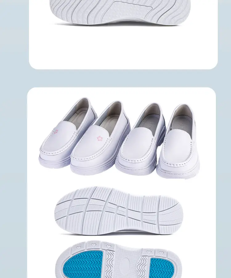 Nurse Shoes for Women, Made of Cowhide, with Built-In Small Air Cushion, Soft Sole, Breathable, Non-Tiring for the Feet, Casual, Non-Slip, Flat, Comfortable Nurse Shoes — feature 16