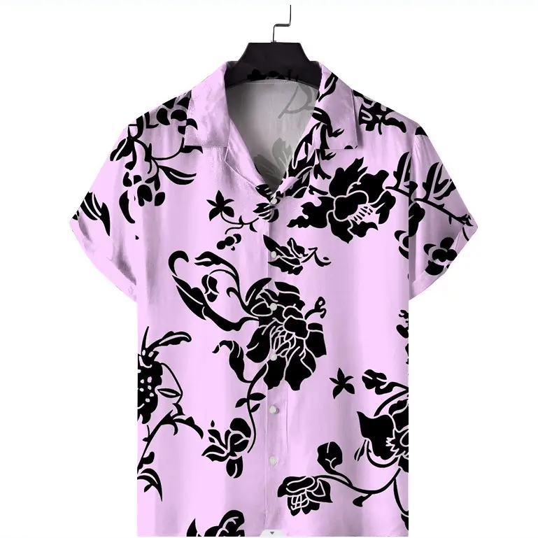 3D Printed Pink Leopard Lapel Shirt for Men - Image 7