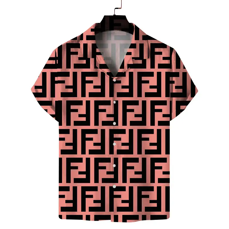 3D Printed Pink Leopard Lapel Shirt for Men - Image 3