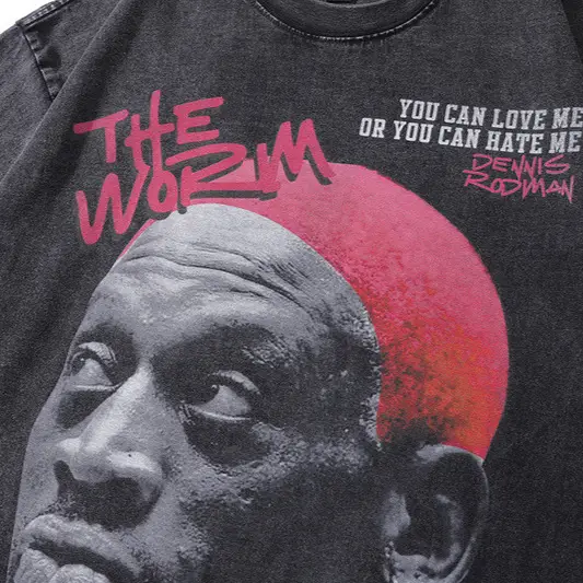 American Street Retro T-Shirt Black Half Sleeve Men