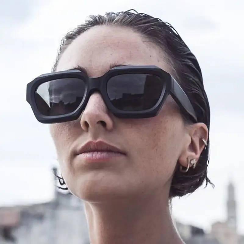 Black Regular Sunglasses 2023 European American Style