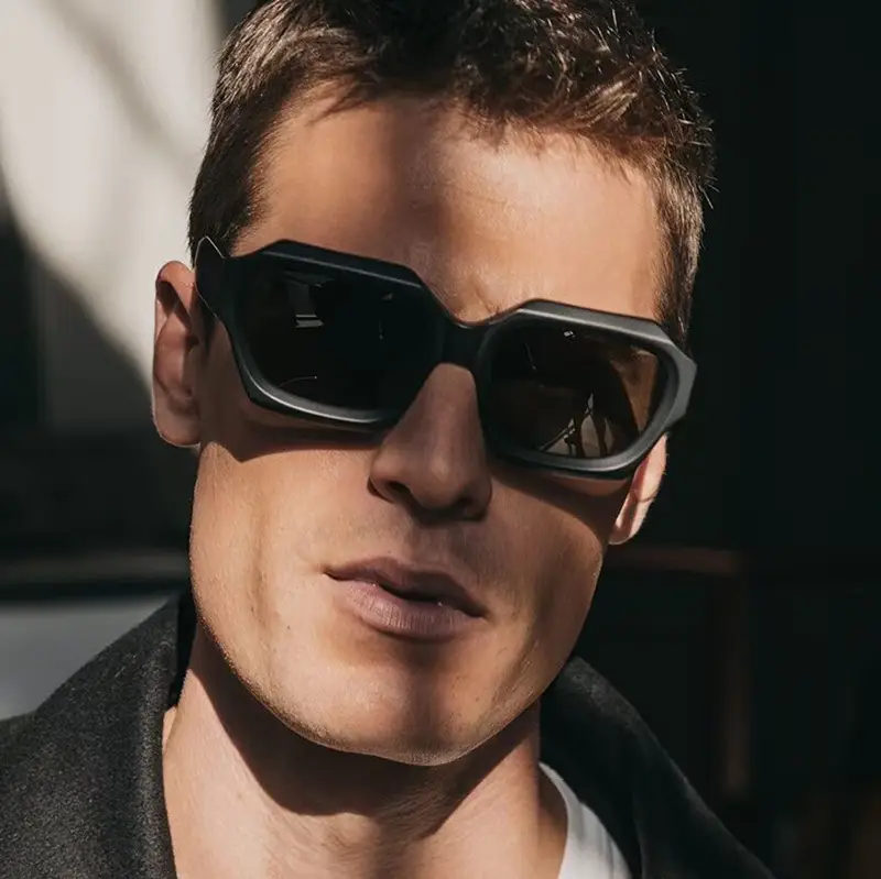 Black Regular Sunglasses 2023 European American Style