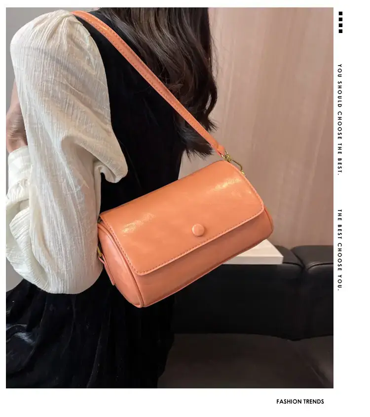Vintage Beige Shoulder Crossbody Bag with Wide Band Strap — feature 1