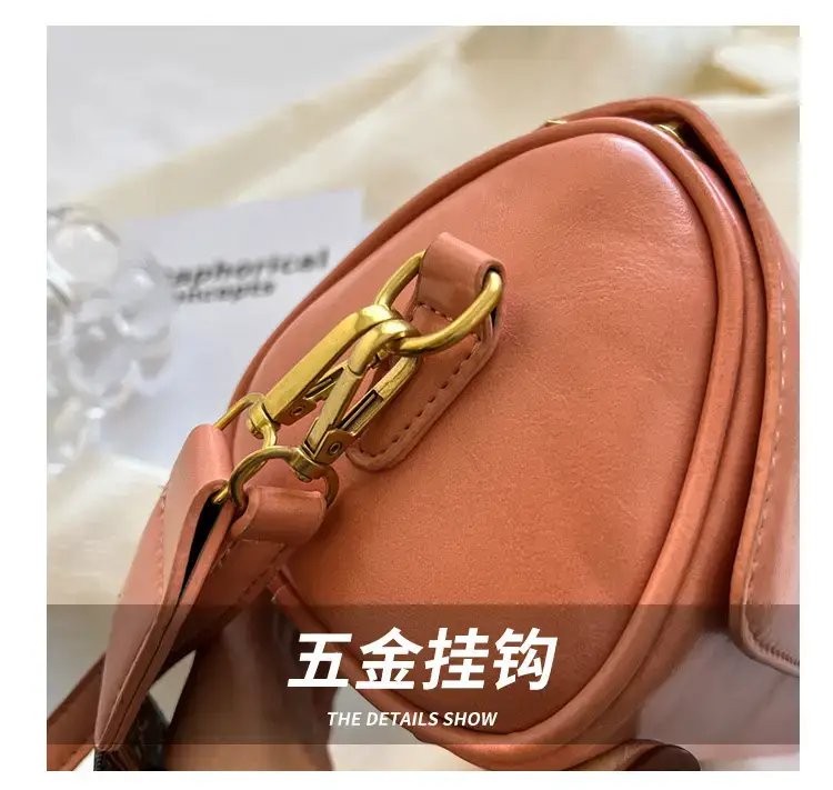 Vintage Beige Shoulder Crossbody Bag with Wide Band Strap — feature 4
