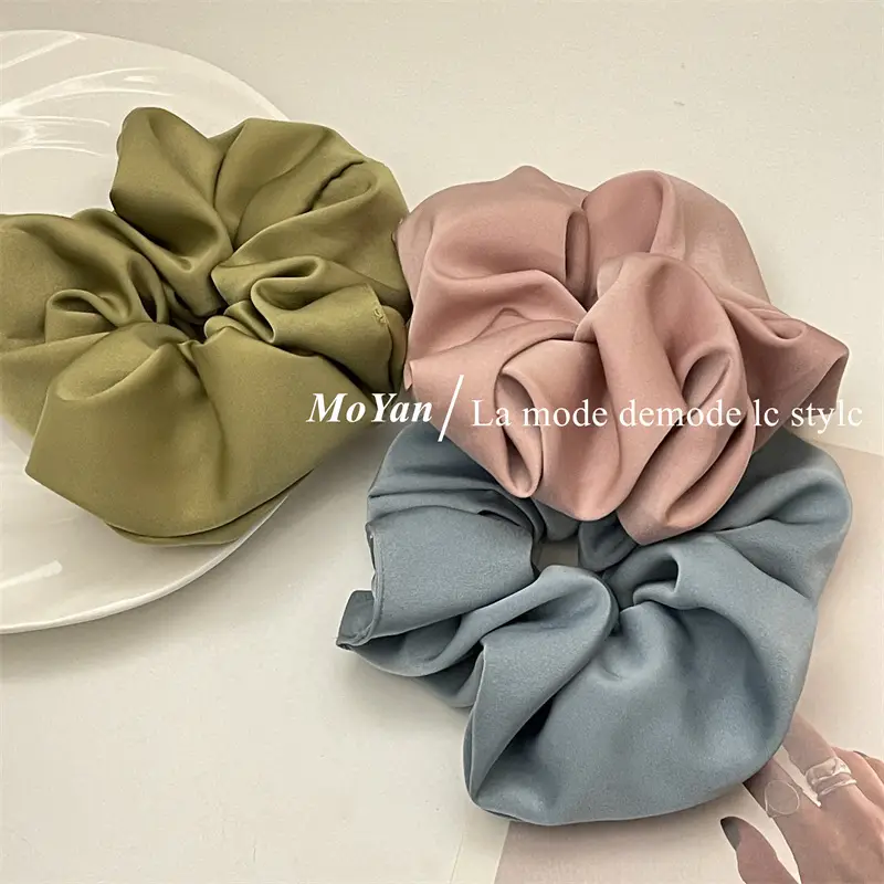 French Satin Bowel Hair Ring Pink Women — feature 11