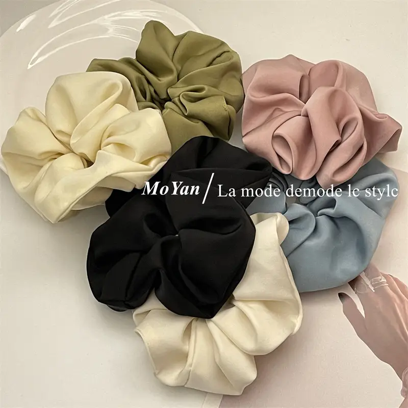 French Satin Bowel Hair Ring Pink Women — feature 13
