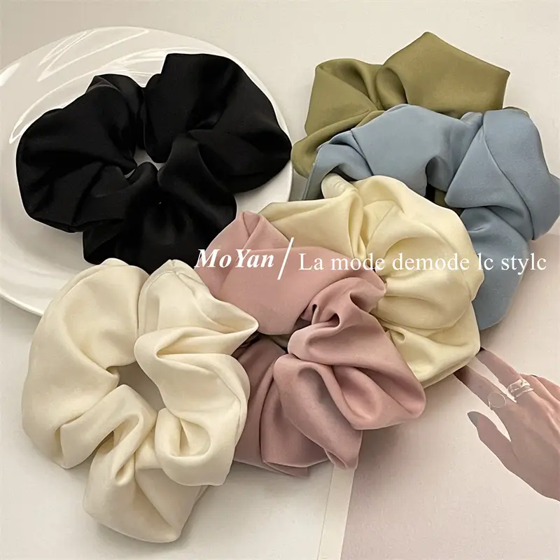 French Satin Bowel Hair Ring Pink Women — feature 4
