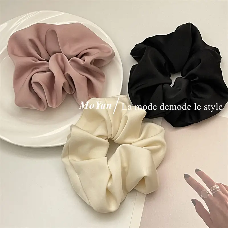 French Satin Bowel Hair Ring Pink Women — feature 7
