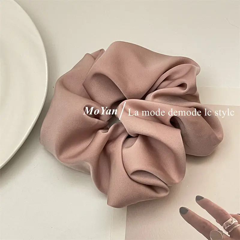 French Satin Bowel Hair Ring Pink Women