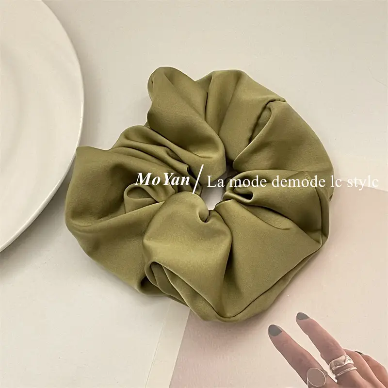 French Satin Bowel Hair Ring Pink Women